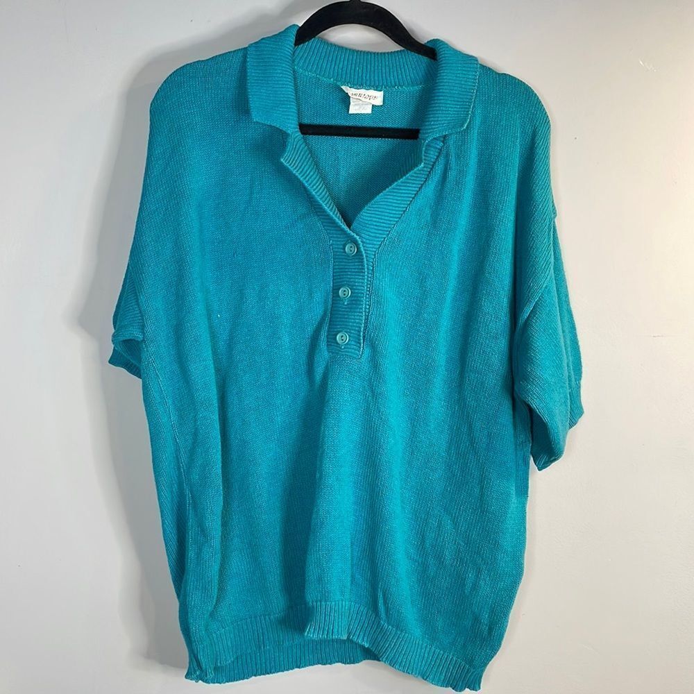 Teal Vintage Collared Sweater